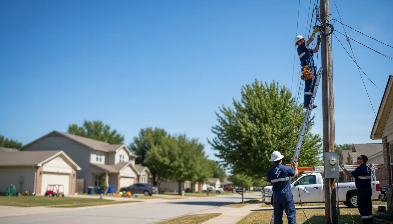 Residential electrician providing installation services in Achille, OK